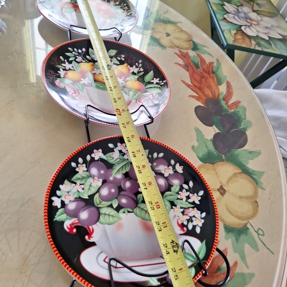Decorative Fruit Plate Set - Black with Multicolor Design - Picture 11 of 11